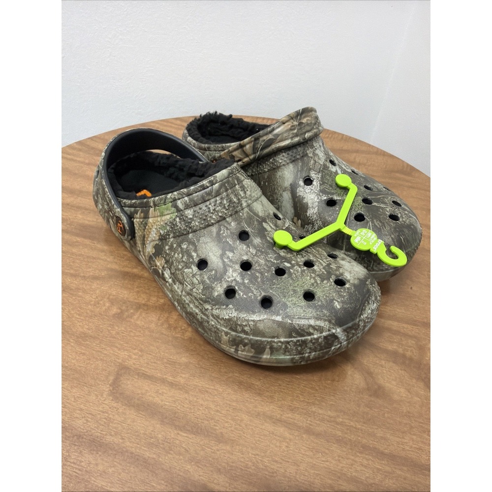 Crocs Realtree APX Lined Classic Camo Clog‎ Men 9 Women 11 Camouflage New Green